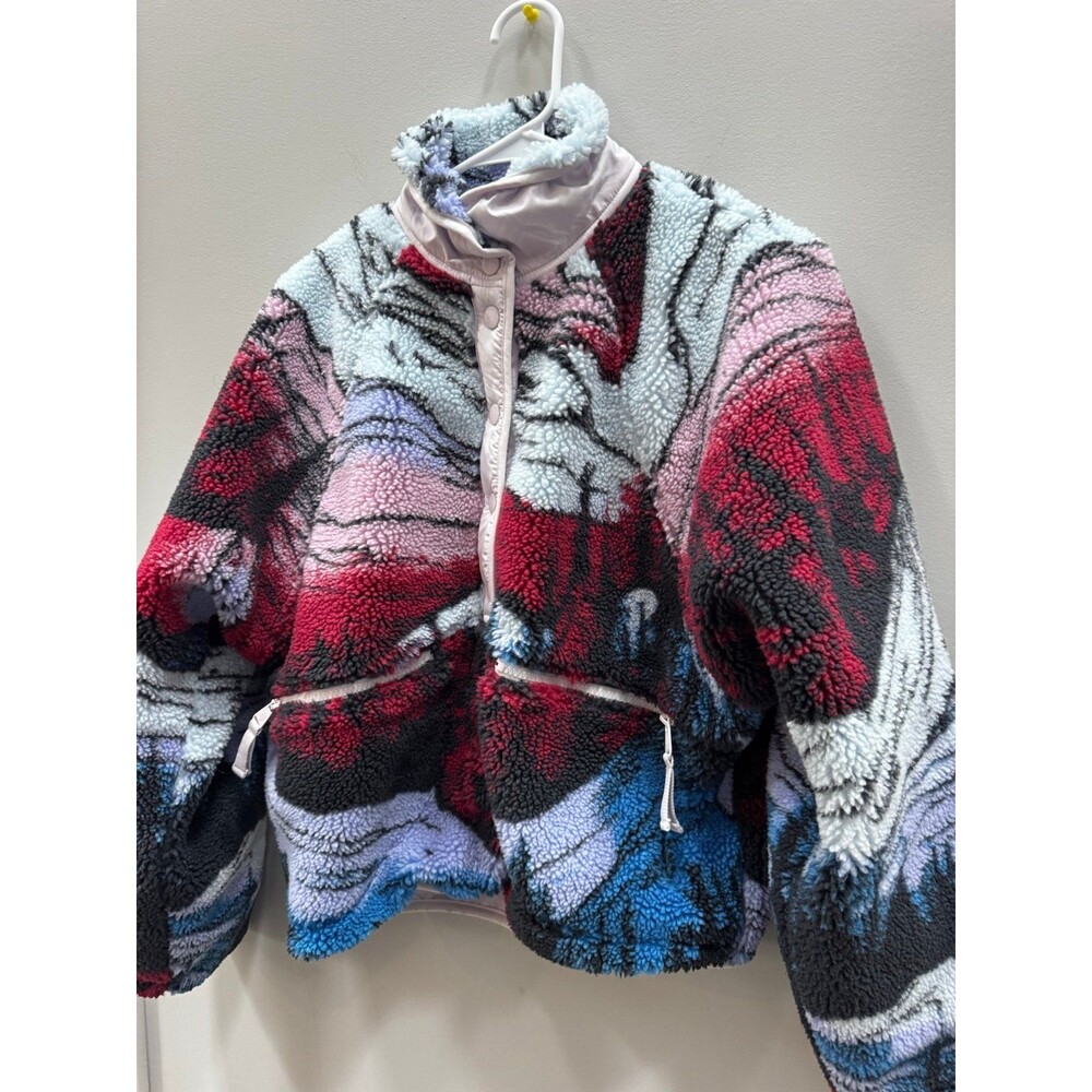Free People Movement Hit The Slopes Printed Fleece Jacket in Twilight Forest XS - Picture 2 of 4